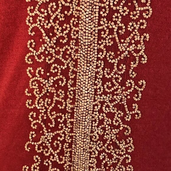 Hand Made in Nepal Cashmere & Silk Sweater - Heavily Beaded - Picture 8 of 10